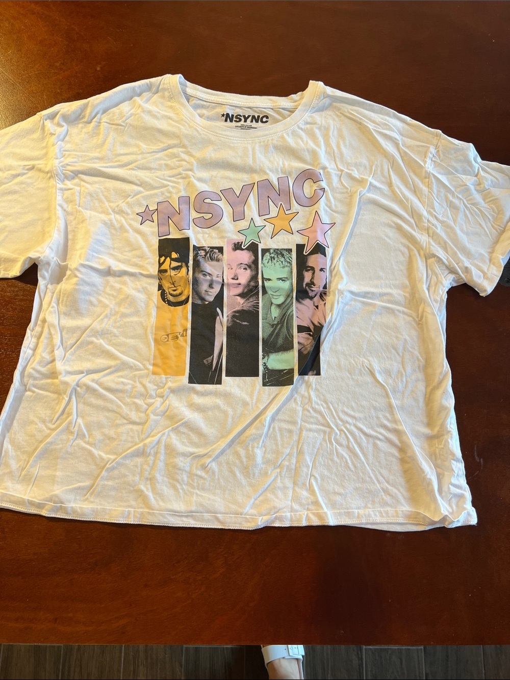 White Short Sleeve NYSNC cropped Graphic Tee